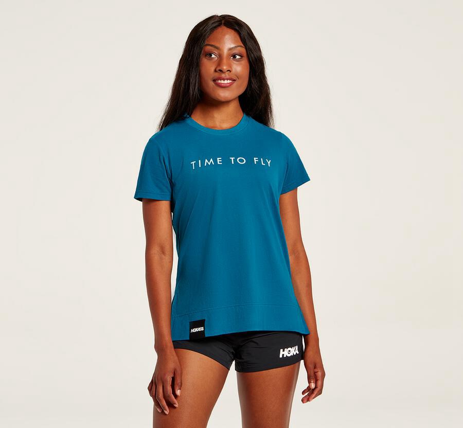 Camisa Hoka One One Mujer - Brand - Azules - HSU245836